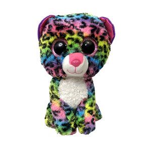Ty Beanie Boos Dotty the Leopard Beanbag Plush Rainbow Wild Cat 2017 9 in